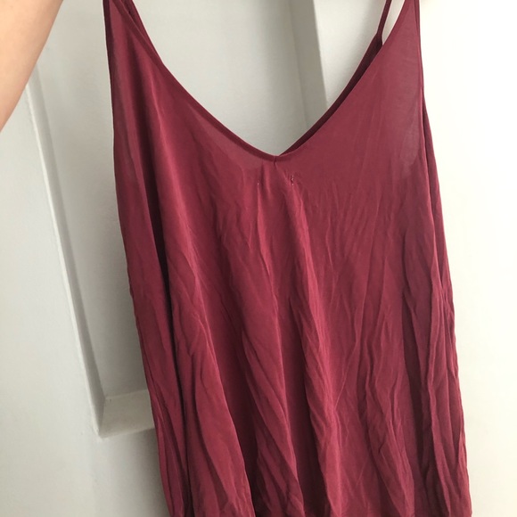 Wine coloured long line tank top - Picture 4 of 4